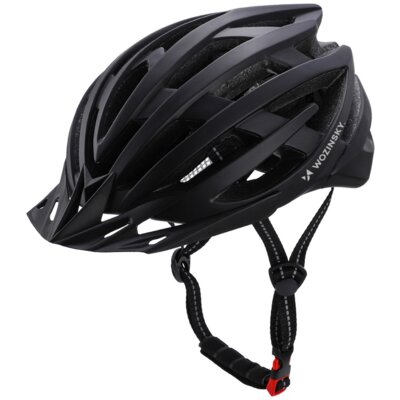 Kask rowerowy WOZINSKY HT-28VCD Czarny MTB z lampką (rozmiar L)