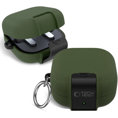 Etui na słuchawki TECH-PROTECT Slim Hook do Samsung Galaxy Buds 4/4 Pro Oliwkowy