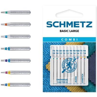 Igła półpłaska SCHMETZ Combi Basic Large 70-100 130/705 H XVS Mix (10 szt.)
