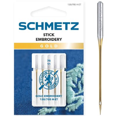 Igła półpłaska SCHMETZ Gold Embroidery 75 130/705 H-ET VMS (5 szt.)