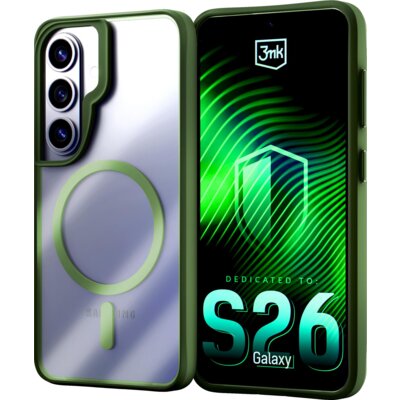 Etui 3MK Satin Guardx MagCase do Samsung Galaxy S26 Przezroczysto-zielony