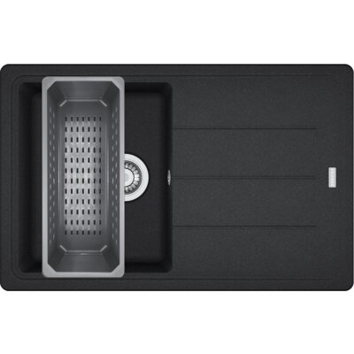 Zlewozmywak jednokomorowy z ociekaczem FRANKE Basis BFG 611-78 114.0741.962 Onyx 50x78 + wkładka ociekowa