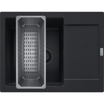 Zlewozmywak jednokomorowy z ociekaczem FRANKE Maris MRG 611-62 114.0741.969 Czarny mat 50x62 + wkładka ociekowa