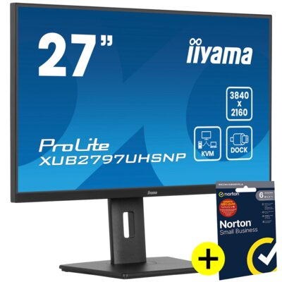 Monitor IIYAMA ProLite XUB2797UHSNP-B1 27" 3840x2160px IPS 4 ms [GTG] + Norton Small Business