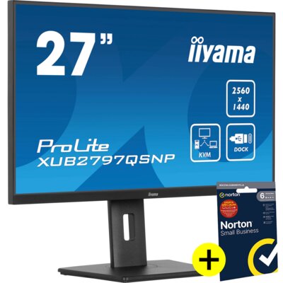 Monitor IIYAMA ProLite XUB2797QSNP-B1 27" 2560x1440px IPS 100Hz 1 ms [MPRT] + Norton Small Business