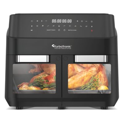 Air Fryer Frytkownica beztłuszczowa TURBOTRONIC TT-DAF7W Czarny z podwójnym koszem