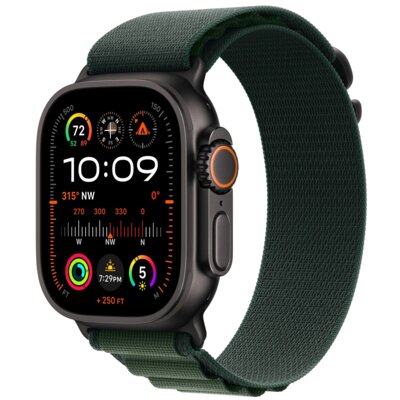 Pasek do Apple Watch do koperty 44/45/46/49mm L Ciemnozielony (Tytan czarny)