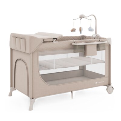 Łóżeczko turystyczne KINDERKRAFT Leody Up Beżowy z akcesoriami