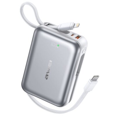 Powerbank AWEI C03 20000 mAh 45W Srebrny