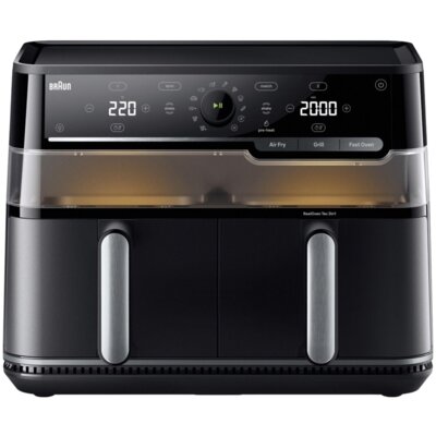 Air Fryer Frytkownica beztłuszczowa BRAUN TwinCook 5 TD5073 10l z podwójnym koszem i okienkiem do obserwacji postępów gotowania