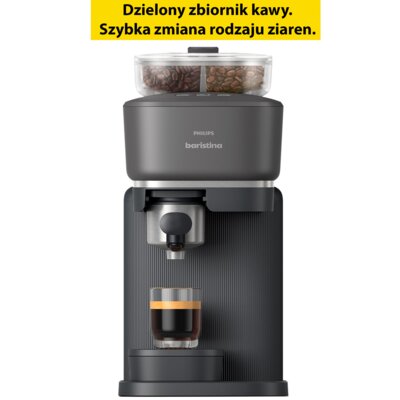 Ekspres PHILIPS Baristina BAR320/60 z zautomatyzowanym procesem mielenia i zaparzania Czarny