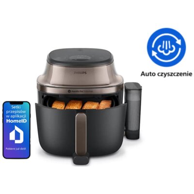Air Fryer Frytkownica beztłuszczowa PHILIPS NA547/07 Ovi Ultra z funkcją Steamfry, pary, auto czyszczenie, prowadnica