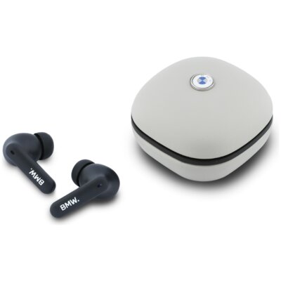 Słuchawki dokanałowe BMW Leather Metal Logo ANC Taupe