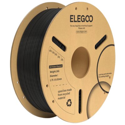 Filament ELEGOO PLA+, Średnica 1.75 mm, 1 kg Czarny