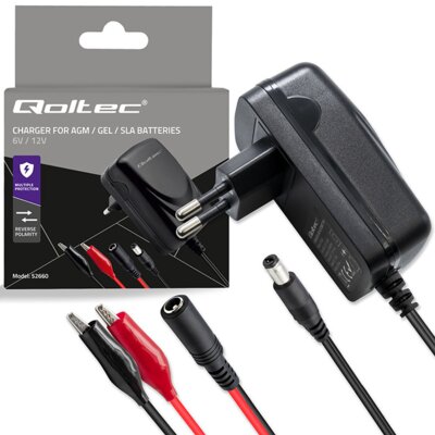 Inteligentna ładowarka QOLTEC 52660 do akumulatorów AGM GEL STD 0.5A 6/12V