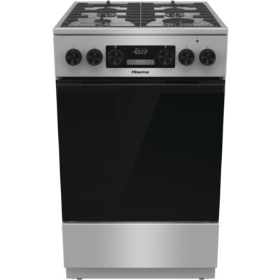 Kuchnia HISENSE HKS5D71XMPF Air Fry, program Pizza 300 st.C, termosonda, delikatne domykanie, rożen obrotowy, drzwi z czarnego szkła