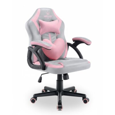 Fotel gamingowy HELL'S CHAIR HC- 1001 Kids Szaro-różowy