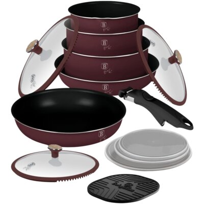 Zestaw patelni i garnków BERLINGER HAUS Leonardo Nordic BH-8418 (13 elementów)