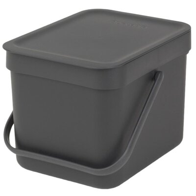 Kosz na śmieci uchylny BRABANTIA 109720 Sort & Go przenośny, tworzywo sztuczne 6L Szary