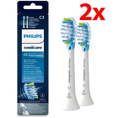 Oryginalne końcówki Philips Sonicare C3 HX9042/17 Średnio miękkie włókna (2 szt.) (Zaawansowane usuwanie płytki bakteryjnej)