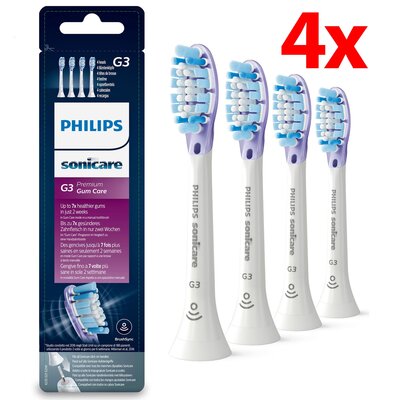 Oryginalne końcówki Philips Sonicare G3 HX9054/17 Miękkie włókna (4 szt. zapas na rok) (Zdrowsze dziąsła)
