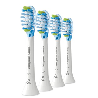 Oryginalne końcówki Philips Sonicare C3 HX9044/17 Średnio miękkie włókna (4 szt. zapas na rok) (Zaawansowane usuwanie płytki bakteryjnej)