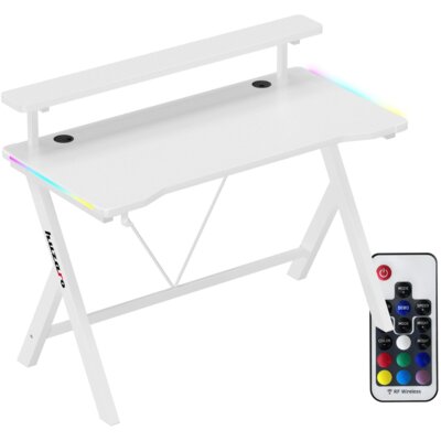 Biurko gamingowe HUZARO Hero 1.9 RGB Biały
