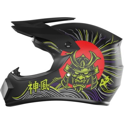 Kask KAMIKAZE Tokyo Drift Czarny Full Face (rozmiar M)