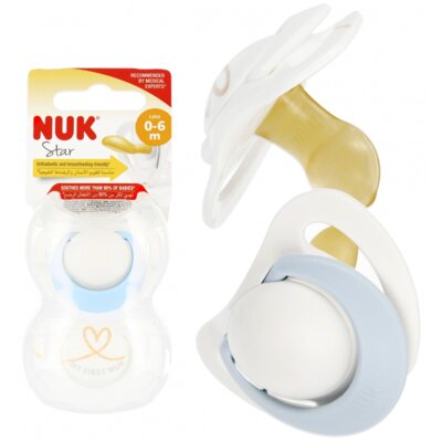 Smoczek NUK Star 10726070 0-6 m Niebieski (2 sztuki)