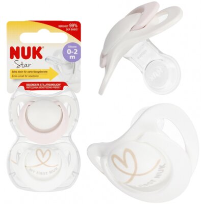 Smoczek NUK Star 10175282 0-2 m Różowy (2 sztuki)