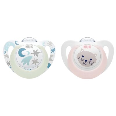 Smoczek NUK Star Day & Night 10175286 0-6 m (2 sztuk)