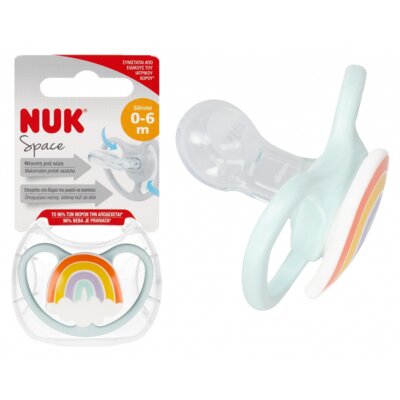 Smoczek NUK Space Tęcza 10730331 0-6 m Wielokolorowy
