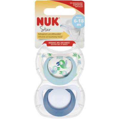 Smoczek NUK Star 10176288 Niebieski 0-6 m (2 sztuki)