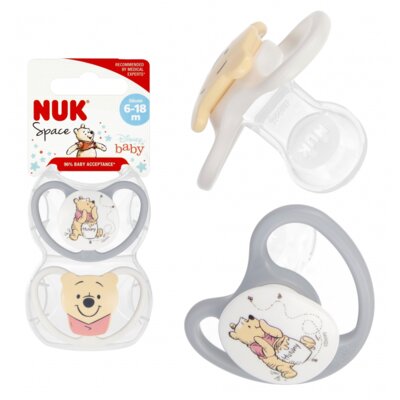 Smoczek NUK Space Disney Kubuś Puchatek 10736941 6-18 m (2 sztuki)