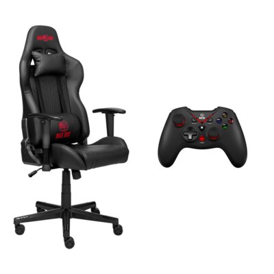 Fotel gamingowy MAD DOG GCH701K Czarny + Kontroler MAD DOG GC500