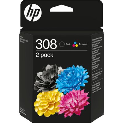 Zestaw tuszów HP 308 Ink Kolorowy 3 ml, Czarny 3 ml 6L6S6UE#LS1