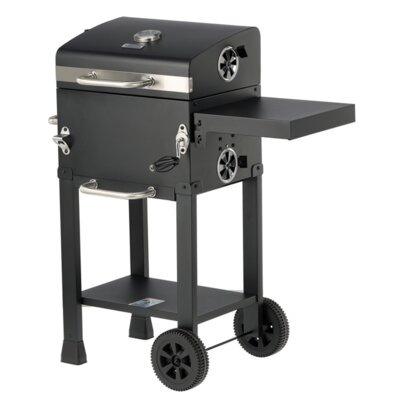 Grill ogrodowy węglowy LUND Deluxe 99928 Zamykany, na kółkach, boczna półka, termometr
