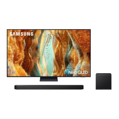Telewizor SAMSUNG QE75QN77F 75" QD-Mini LED 4K 144Hz Tizen TV HDMI 2.1 + Soundbar SAMSUNG HW-Q800F EN Czarny 5.1.2-kanałowy, Bezprzewodowy Subwoofer, Wi-Fi, BT, HDMI eARC, Dolby Atmos, Q-Symphony