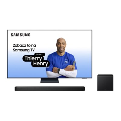 Telewizor SAMSUNG QE75QN77F 75" QD-Mini LED 4K 144Hz Tizen TV HDMI 2.1 + Soundbar SAMSUNG HW-Q800F EN Czarny 5.1.2-kanałowy, Bezprzewodowy Subwoofer, Wi-Fi, BT, HDMI eARC, Dolby Atmos, Q-Symphony