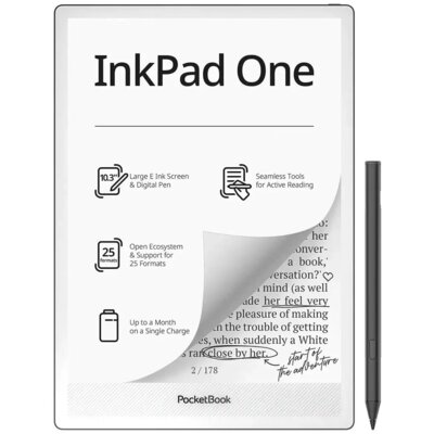 Czytnik e-booków POCKETBOOK InkPad One 10.3", Podświetlany ekran, Wi-Fi, Bez reklam Czarny