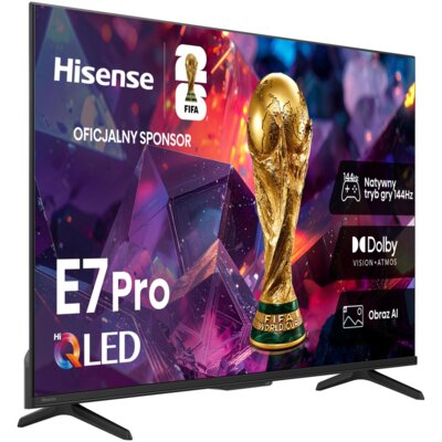 Telewizor HISENSE 43E77S PRO 43" QLED 4K 144 Hz VRR VIDAA Dolby Atmos Dolby Vision HDMI 2.1