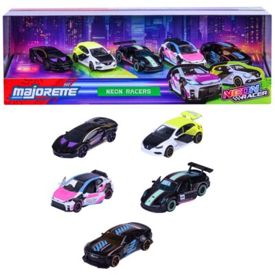 Zestaw pojazdów MAJORETTE Neon Racing 8504105004 (5 szt.)