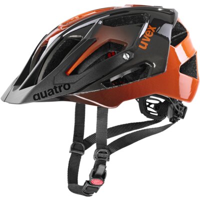 Kask rowerowy UVEX Quatro Pomarańczowy MTB z możliwością zamontowania lampki (rozmiar 52-57)