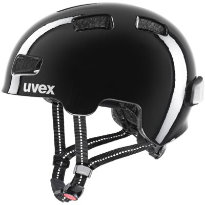 Kask rowerowy UVEX Hlmt 4 Reflexx Czarny dla Dzieci z lampką (rozmiar 51-55)
