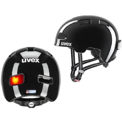 Kask rowerowy UVEX Hlmt 4 Reflexx Czarny dla Dzieci z lampką (rozmiar 51-55)