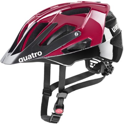 Kask rowerowy UVEX Quatro Czerwono-czarny (rozmiar 52-57)