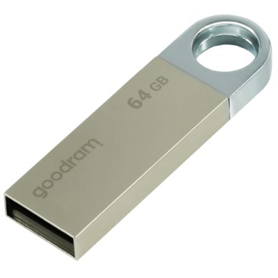 Pendrive GOODRAM UUN2 64GB, USB 2.0, Odczyt 20 Mb/s, Zapis 5 Mb/s Srebrny