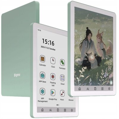 Czytnik e-booków BIGME B6 6" Podświetlany ekran, Wi-Fi Zielony