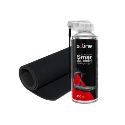 Mata pod sprzęt fitness S_LINE M6 (100 x 200 cm) + Smar do bieżni S_LINE 400 ml