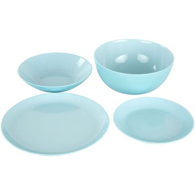 Serwis obiadowy szklany LUMINARC Diwali Light Turquoise 6 osób (19 elementów)